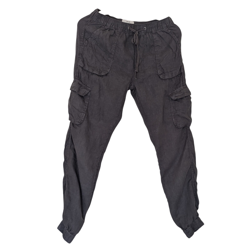 Nicole Miller Linen Grey Cargo Pants Women's, S